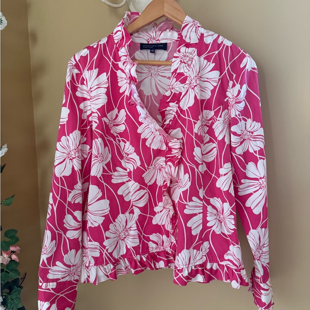 Floral Pink and white summer jacket